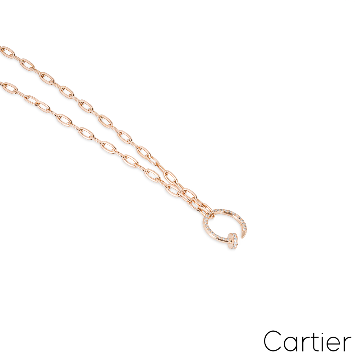 Cartier Rose Gold Diamond Juste Un Clou Necklace N7413500